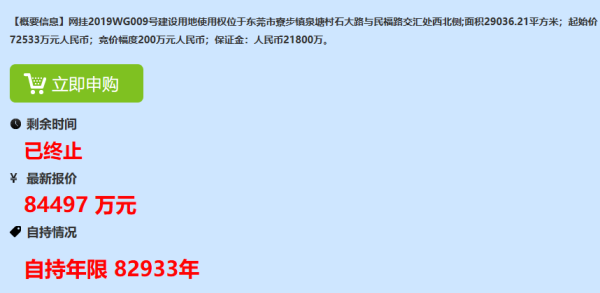 玉溪东莞一商住地无人竞拍情况下，从8000万元拍至30亿元