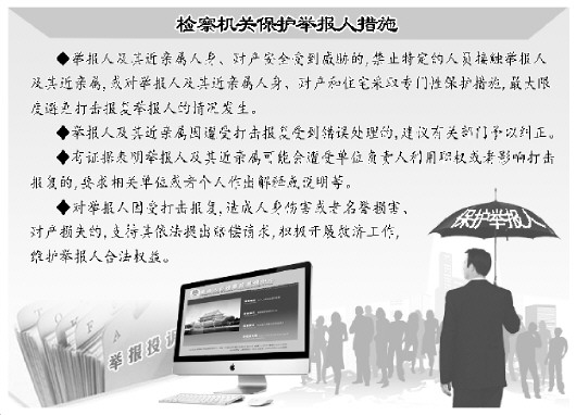 玉溪全国检察机关加大保护奖励举报人力度 今年试行举报保护等级划分